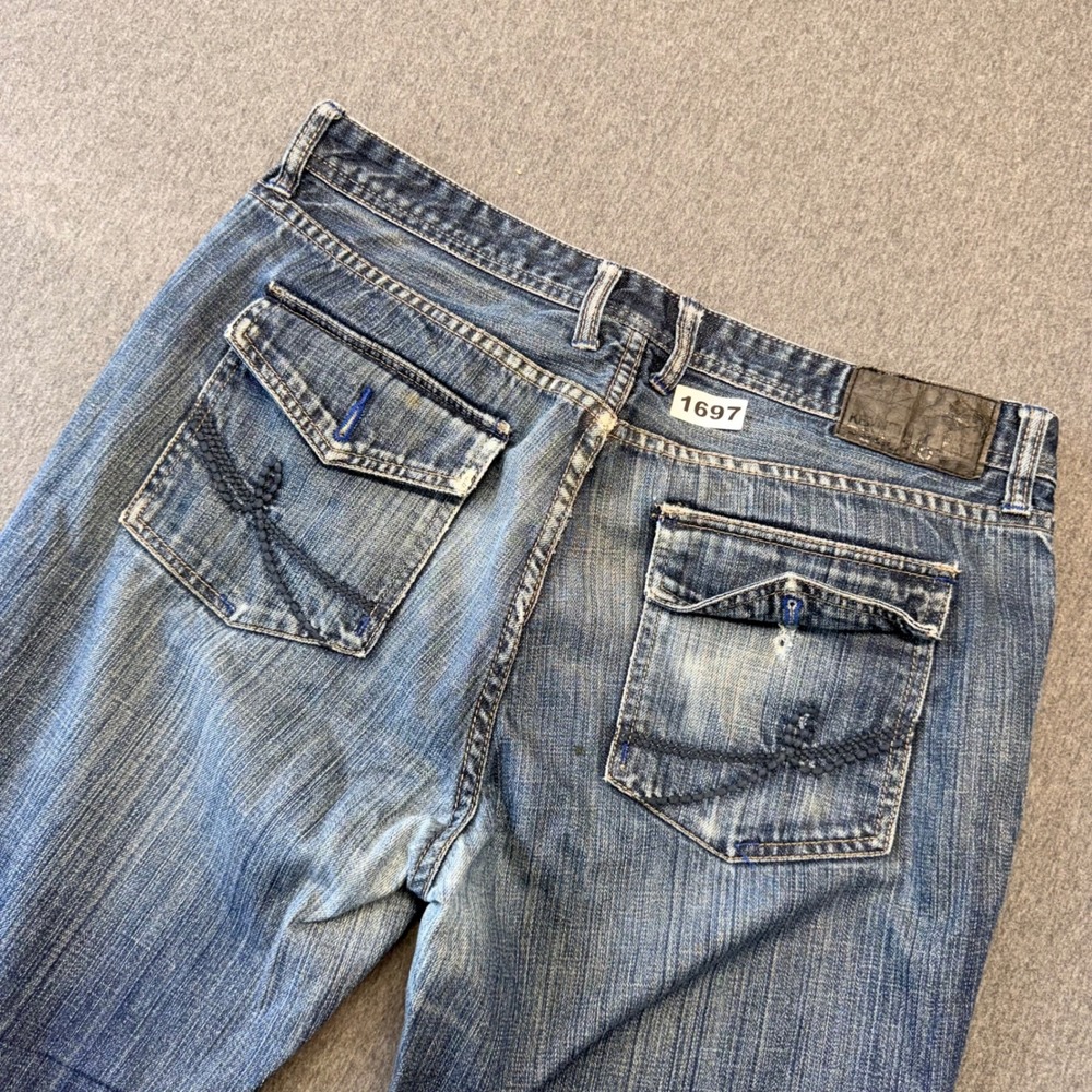 Kenneth Cole Reaction Mens Straight Leg Jeans Blue Medium Wash 33x32